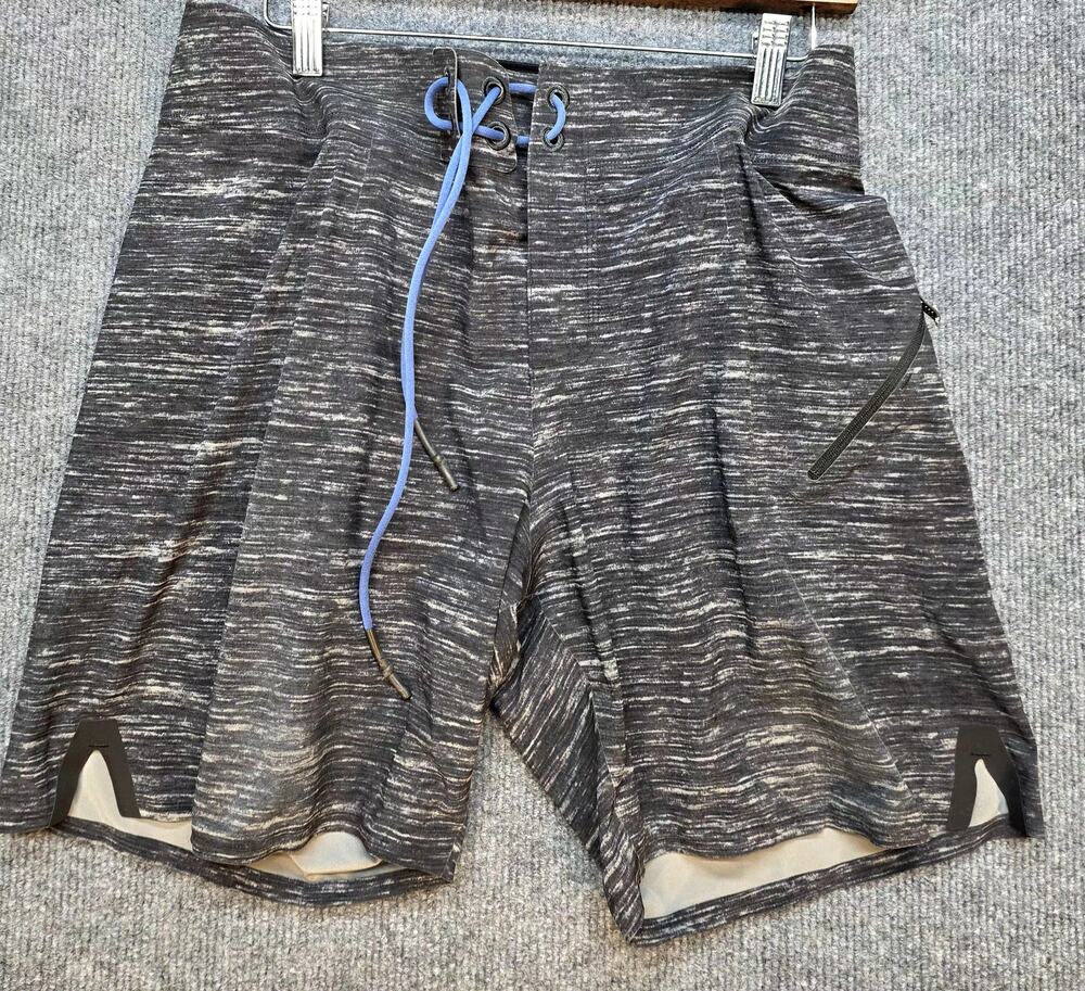 Lululemon Current State Board Shorts Men's 32 Grey Space Dye Crosshatch 9"